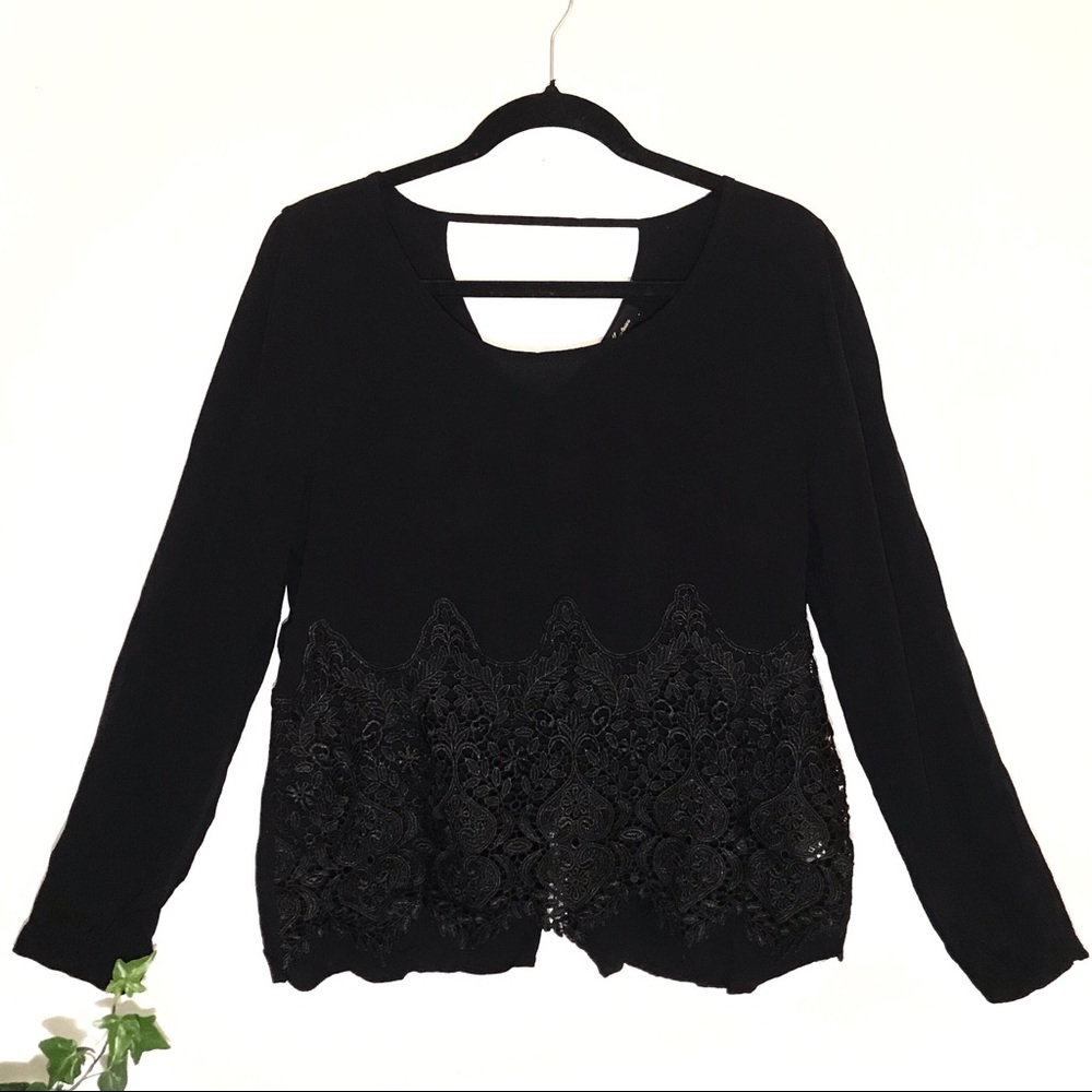 💎Black Lace Monteau Blouse